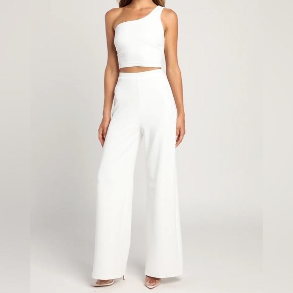 Lulus Pants - Lulus Amor and Beyond Ivory Jumpsuit (PANTS ONLY)
